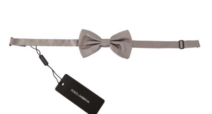 Dolce & Gabbana - Elegant Gray Silk Tied Bow Tie