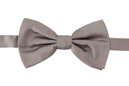 Dolce & Gabbana - Elegant Gray Silk Tied Bow Tie