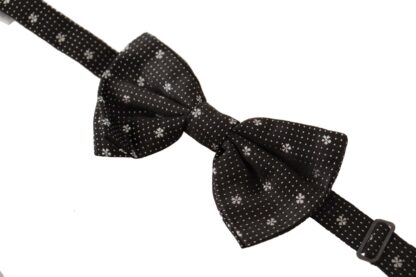 Dolce & Gabbana - Elegant Black Silk Polka Dot Bow Tie