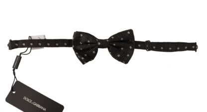 Dolce & Gabbana - Elegant Black Silk Polka Dot Bow Tie