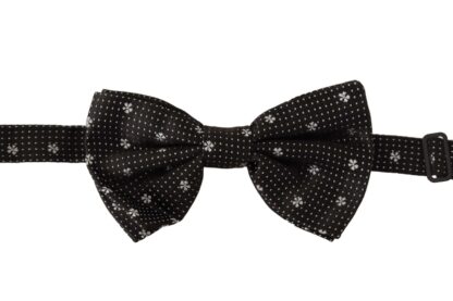 Dolce & Gabbana - Elegant Black Silk Polka Dot Bow Tie