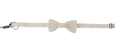 Dolce & Gabbana - Elegant Silk Bow Tie in Off White