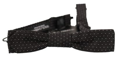 Dolce & Gabbana - Elegant Black and White Silk Bow Tie