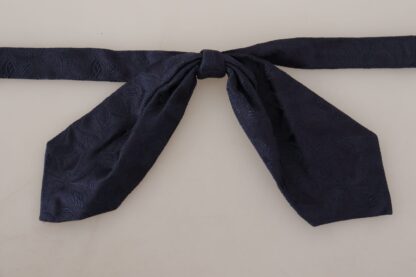 Dolce & Gabbana - Elegant Silk Blue Floral Bow Tie