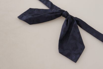 Dolce & Gabbana - Elegant Silk Blue Floral Bow Tie