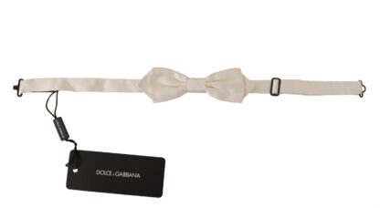 Dolce & Gabbana - Elegant White Silk Bow Tie