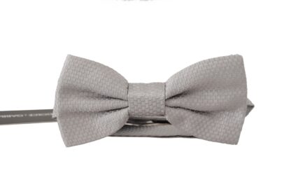 Dolce & Gabbana - Chic Gray Silk Bow Tie