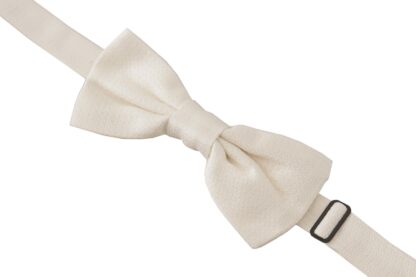 Dolce & Gabbana - Elegant Off White Silk Bow Tie