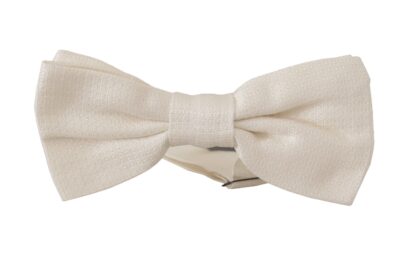 Dolce & Gabbana - Elegant Off White Silk Bow Tie