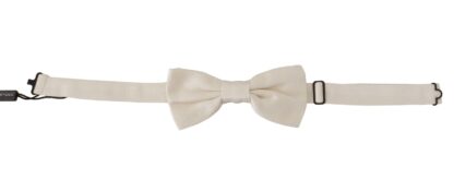 Dolce & Gabbana - Elegant Off White Silk Bow Tie