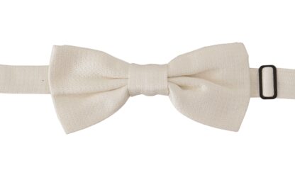 Dolce & Gabbana - Elegant Off White Silk Bow Tie