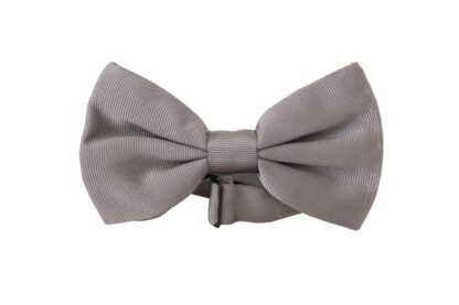 Dolce & Gabbana - Elegant Gray Silk Bow Tie