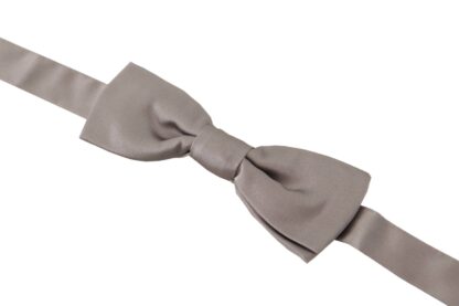 Dolce & Gabbana - Elegant Silver Silk Bow Tie for Sophisticated Evening