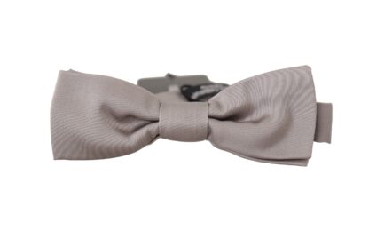 Dolce & Gabbana - Elegant Silver Silk Bow Tie for Sophisticated Evening