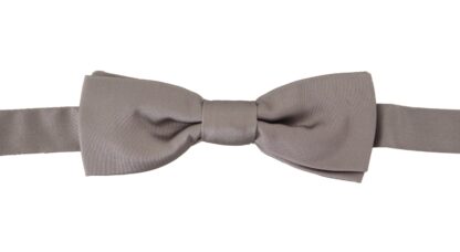 Dolce & Gabbana - Elegant Silver Silk Bow Tie for Sophisticated Evening