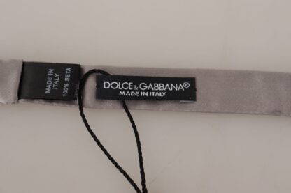 Dolce & Gabbana - Elegant Silver Silk Bow Tie for Sophisticated Evening