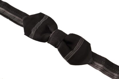 Dolce & Gabbana - Elegant Black Gray Silk Bow Tie