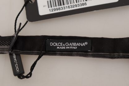 Dolce & Gabbana - Elegant Black Gray Silk Bow Tie