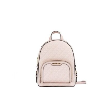 Michael Kors - Jaycee Medium Powder Blush Signature PVC Zip Pocket Backpack Bag