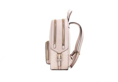 Michael Kors - Jaycee Medium Powder Blush Signature PVC Zip Pocket Backpack Bag