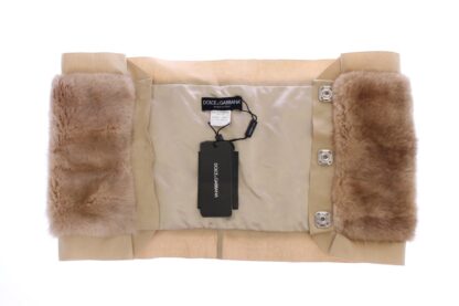 Dolce & Gabbana - Exclusive Beige MINK Fur Scarf Wrap