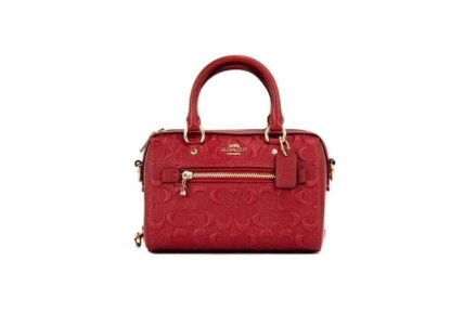 COACH - Mini Rowan 1941 Red Embossed Logo Leather Crossbody Handbag