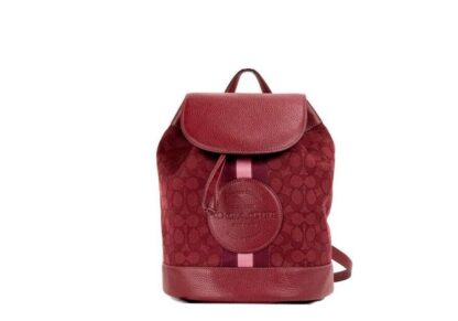 COACH - Dempsey Red Apple Signature Jacquard Canvas Logo Patch Backpack