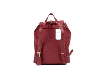 COACH - Dempsey Red Apple Signature Jacquard Canvas Logo Patch Backpack