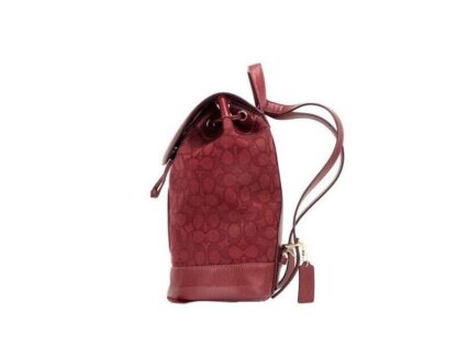 COACH - Dempsey Red Apple Signature Jacquard Canvas Logo Patch Backpack