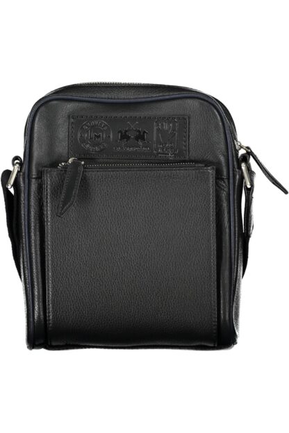 La Martina - Black Leather Men Shoulder Bag