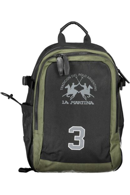 La Martina - Black Polyester Men Backpack