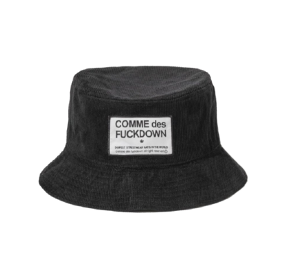 Comme Des Fuckdown - Unisex Corduroy Bucket Hat in Black