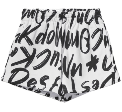 Comme Des Fuckdown - Elevated Casual White Cotton Shorts with Print