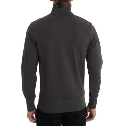 Aeronautica Militare - Elegant Gray Half-Zip Cotton Sweater