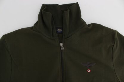 Aeronautica Militare - Elegant Half-Zip Green Sweater