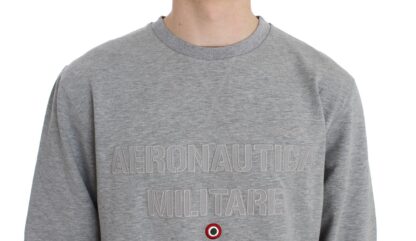 Aeronautica Militare - Elegant Light Gray Crewneck Sweater