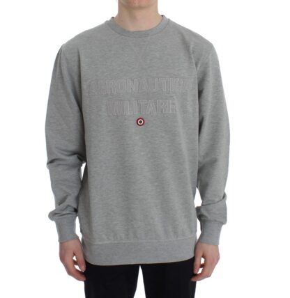 Aeronautica Militare - Elegant Light Gray Crewneck Sweater