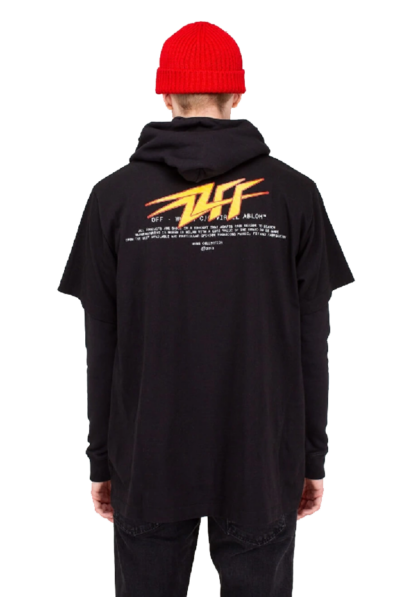 Off-White - Cotton Hooded Logo Sweatshirt with Sewn Tee