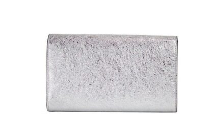 Versace - Small Metallic Silver Lamb Leather Medusa Clutch Crossbody Wallet Bag