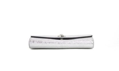 Versace - Small Metallic Silver Lamb Leather Medusa Clutch Crossbody Wallet Bag