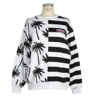 Comme Des Fuckdown - Chic Contrast Print Cotton Tee