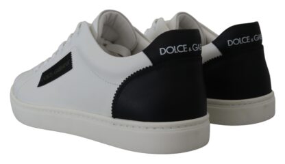 Dolce & Gabbana - Chic White Leather Low-Top Sneakers