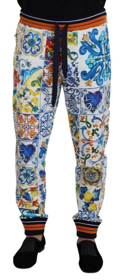 Dolce & Gabbana - Multicolored Majolica Print Gym Sweatpants