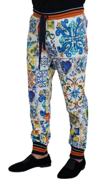 Dolce & Gabbana - Multicolored Majolica Print Gym Sweatpants