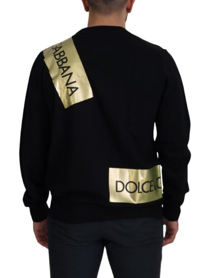 Dolce & Gabbana - Elegant Gold-Embroidered Black Wool Sweater