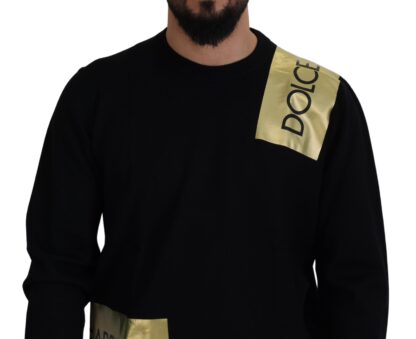 Dolce & Gabbana - Elegant Gold-Embroidered Black Wool Sweater