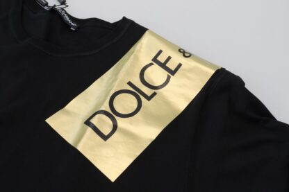 Dolce & Gabbana - Elegant Black Gold Logo Tee