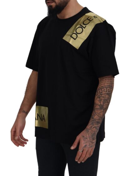 Dolce & Gabbana - Elegant Black Gold Logo Tee