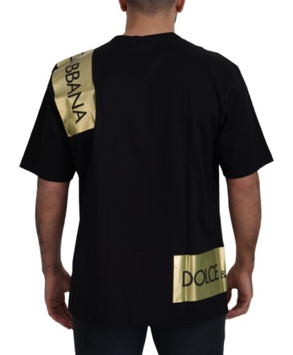 Dolce & Gabbana - Elegant Black Gold Logo Tee