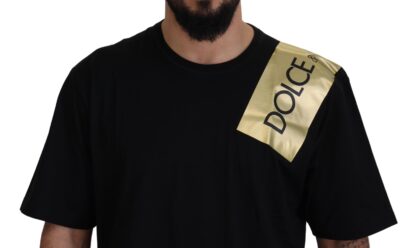 Dolce & Gabbana - Elegant Black Gold Logo Tee